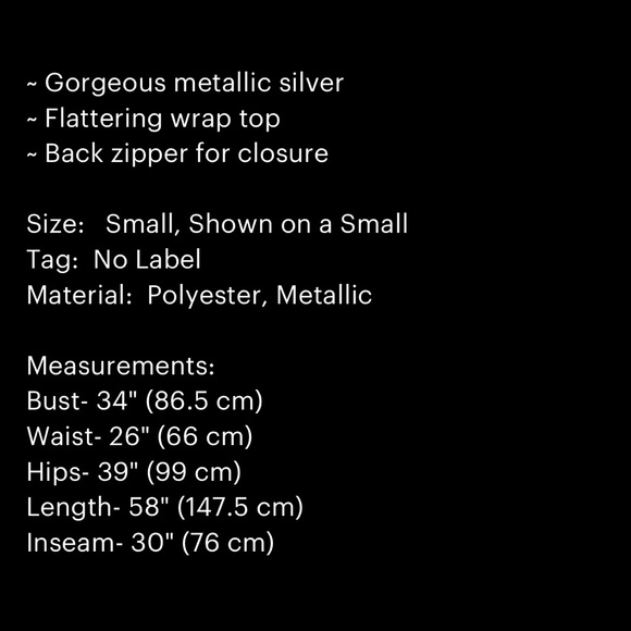 Vintage 70s metallic silver and black jumpsuit - Picture 6 of 6